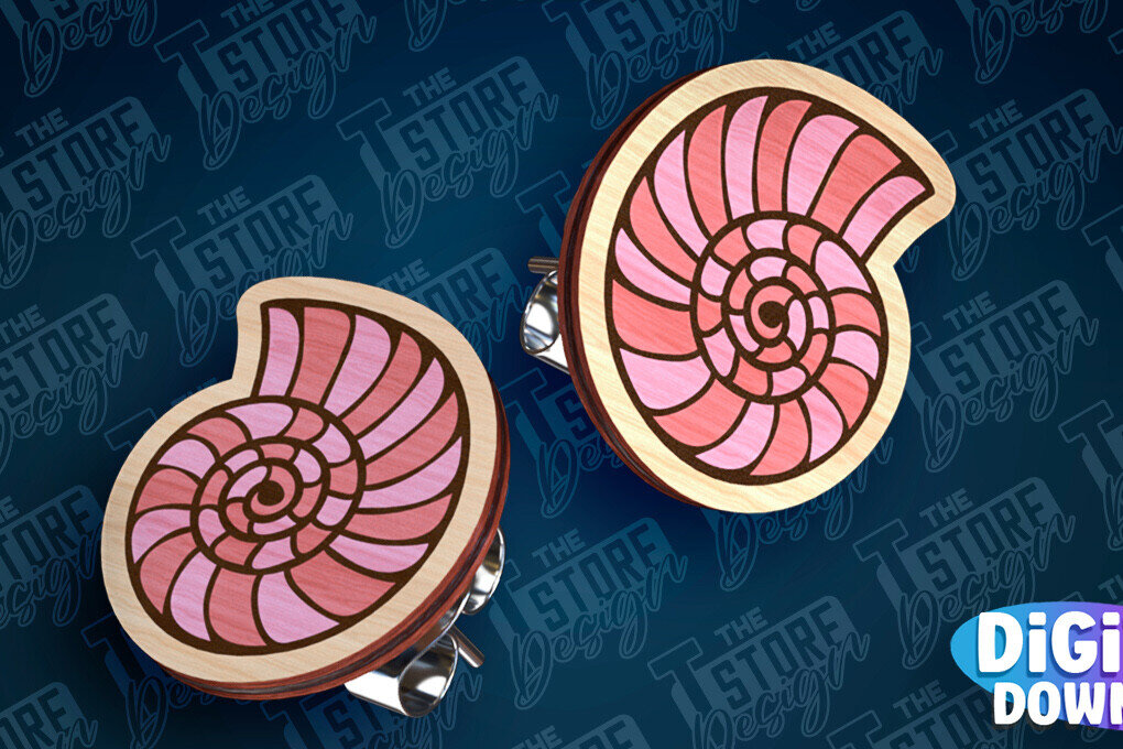 Intra απο ξύλο plywood 3mm-4mm πάχος – Ocean Stud Earrings| Αρχείο CNC Δίασταση  5x5 cm INTRAFABR-93012442