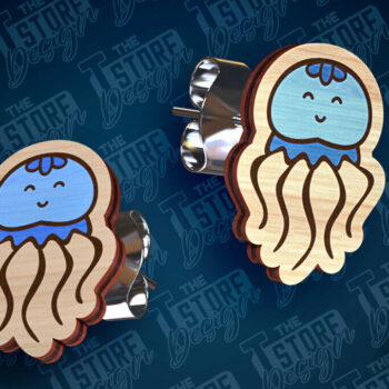 Intra απο ξύλο plywood 3mm-4mm πάχος – Ocean Stud Earrings| Αρχείο CNC Δίασταση  5x5 cm INTRAFABR-93012454 - Image 1