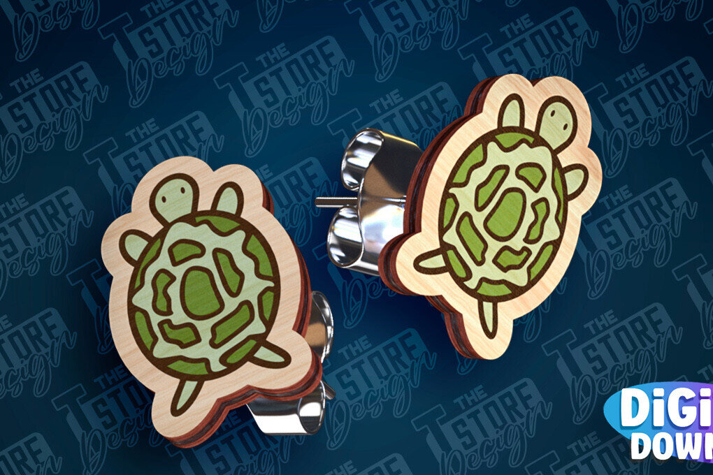 Intra απο ξύλο plywood 3mm-4mm πάχος – Ocean Stud Earrings| Αρχείο CNC Δίασταση  5x5 cm INTRAFABR-93012536