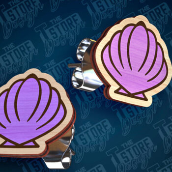 Intra απο ξύλο plywood 3mm-4mm πάχος – Ocean Stud Earrings| Αρχείο CNC Δίασταση  5x5 cm INTRAFABR-93012543 - Image 1