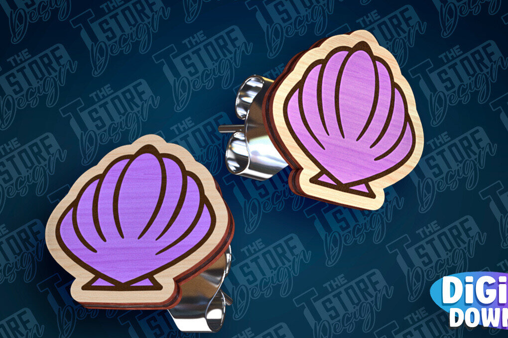 Intra απο ξύλο plywood 3mm-4mm πάχος – Ocean Stud Earrings| Αρχείο CNC Δίασταση  5x5 cm INTRAFABR-93012543