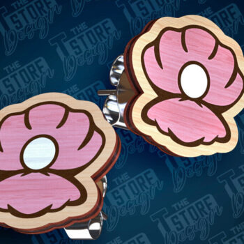 Intra απο ξύλο plywood 3mm-4mm πάχος – Ocean Stud Earrings| Αρχείο CNC Δίασταση  5x5 cm INTRAFABR-93012547 - Image 1