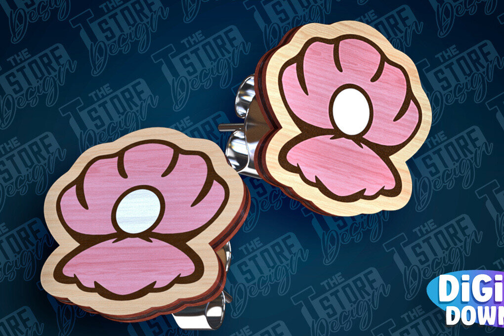 Intra απο ξύλο plywood 3mm-4mm πάχος – Ocean Stud Earrings| Αρχείο CNC Δίασταση  5x5 cm INTRAFABR-93012547