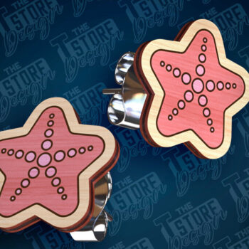 Intra απο ξύλο plywood 3mm-4mm πάχος – Ocean Stud Earrings| Αρχείο CNC Δίασταση  5x5 cm INTRAFABR-93012564 - Image 2