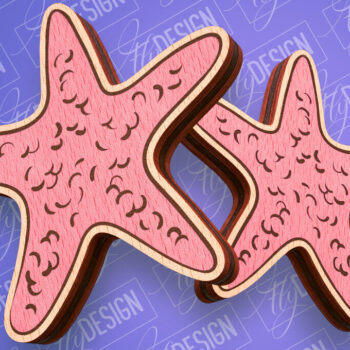 Intra απο ξύλο plywood 3mm-4mm πάχος – Ocean Stud Earrings| Αρχείο CNC Δίασταση  5x5 cm INTRAFABR-93007243 - Image 1