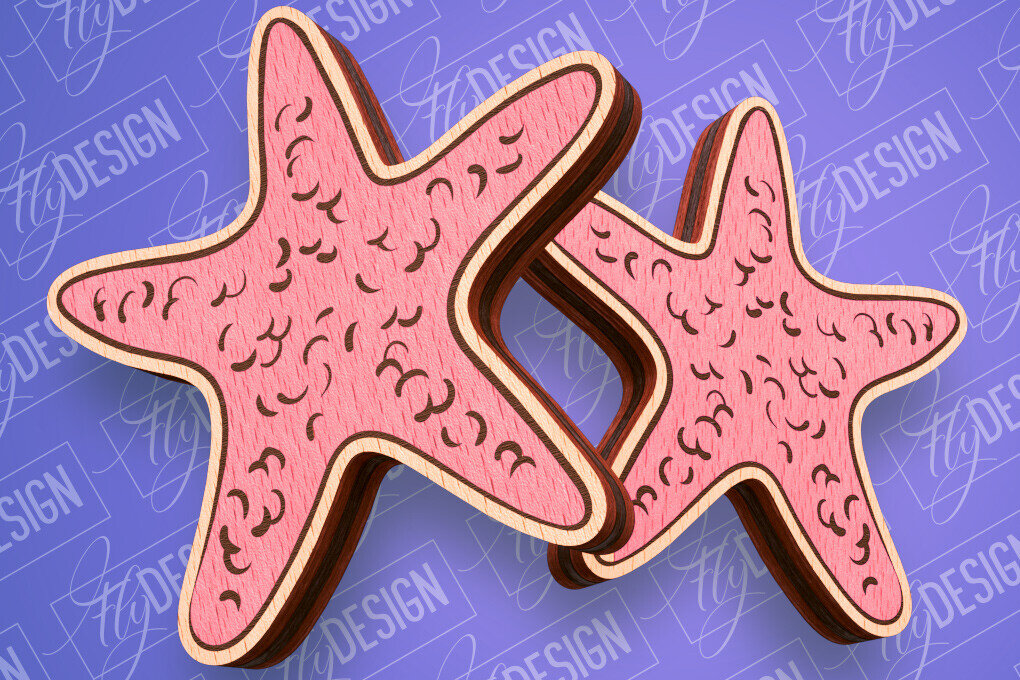 Intra απο ξύλο plywood 3mm-4mm πάχος – Ocean Stud Earrings| Αρχείο CNC Δίασταση  5x5 cm INTRAFABR-93007243