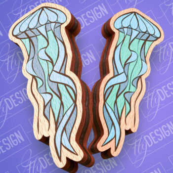 Intra απο ξύλο plywood 3mm-4mm πάχος – Ocean Stud Earrings| Αρχείο CNC Δίασταση  5x5 cm INTRAFABR-93007226 - Image 1