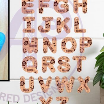 Intra απο ξύλο plywood 3mm-4mm πάχος – Μπρελόκ με γράμματα με θέμα τον ωκεανό Δίασταση  5x5 cm INTRAFABR-96098666 - Image 1