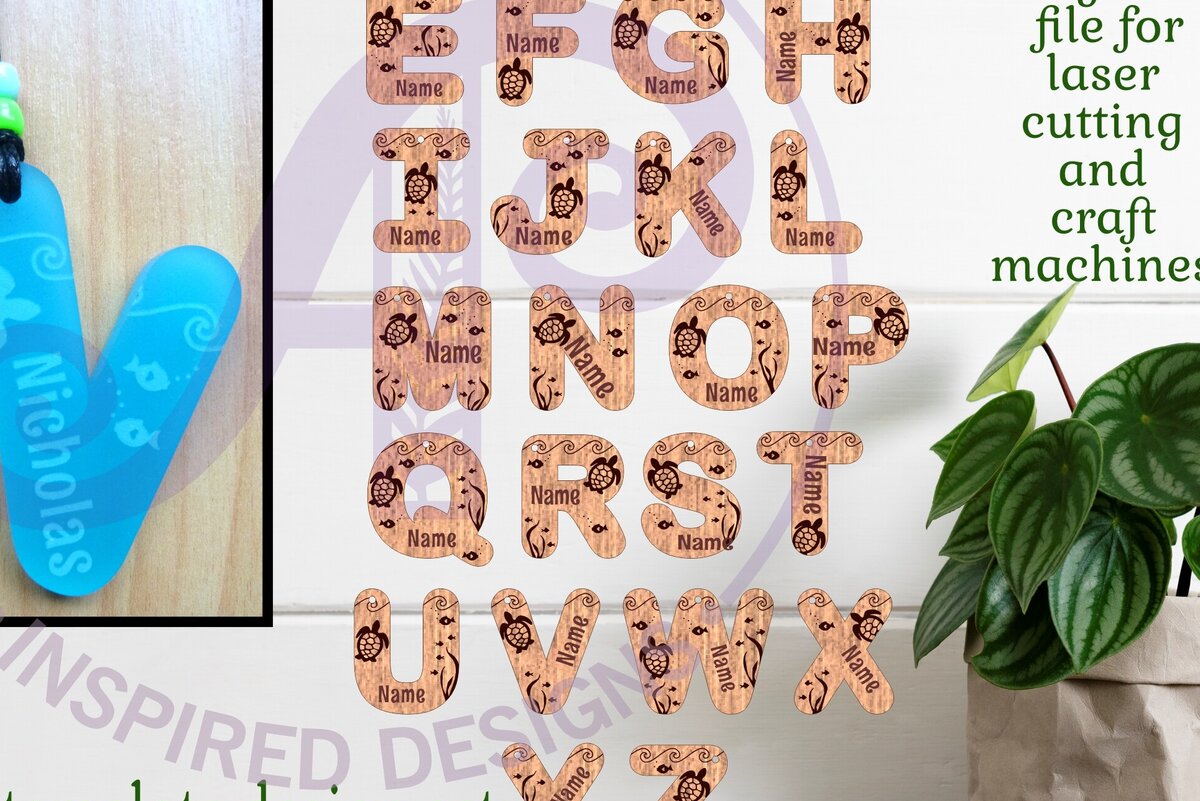 Intra απο ξύλο plywood 3mm-4mm πάχος – Μπρελόκ με γράμματα με θέμα τον ωκεανό Δίασταση  5x5 cm INTRAFABR-96098666