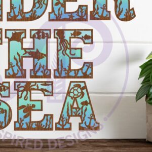 Intra απο ξύλο plywood 3mm-4mm πάχος – Ocean Underwater Theme Alphabet Setx51 Δίασταση  20x20 cm INTRAFABR-93196673