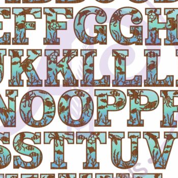 Intra απο ξύλο plywood 3mm-4mm πάχος – Ocean Underwater Theme Alphabet Setx51 Δίασταση  20x20 cm INTRAFABR-93196673 - Image 4