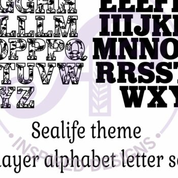 Intra απο ξύλο plywood 3mm-4mm πάχος – Ocean Underwater Theme Alphabet Setx51 Δίασταση  20x20 cm INTRAFABR-93196673 - Image 5