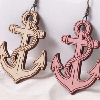 Intra απο ξύλο plywood 3mm-4mm πάχος – Πακέτο σκουλαρίκια Ocean Vibes Δίασταση  5x5 cm INTRAFABR-121578057 - Image 4