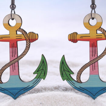 Intra απο ξύλο plywood 3mm-4mm πάχος – Πακέτο σκουλαρίκια Ocean Vibes Δίασταση  5x5 cm INTRAFABR-121578057 - Image 5