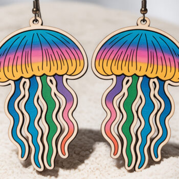 Intra απο ξύλο plywood 3mm-4mm πάχος – Πακέτο σκουλαρίκια Ocean Vibes Δίασταση  5x5 cm INTRAFABR-121578057 - Image 7