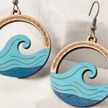 Intra απο ξύλο plywood 3mm-4mm πάχος – Πακέτο σκουλαρίκια Ocean Vibes Δίασταση  5x5 cm INTRAFABR-121578057 - Image 8