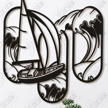 Intra απο ξύλο plywood 3mm-4mm πάχος – Πακέτο κοπής λέιζερ διακόσμησης τοίχου ωκεανού | CNC Δίασταση 40x30 cm INTRAFABR-123119264 - Image 6