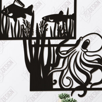 Intra απο ξύλο plywood 3mm-4mm πάχος – Ocean Wall Decor| Τέχνη τοίχου Δίασταση  40x30 cm INTRAFABR-123119198 - Image 1