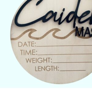 Intra απο ξύλο plywood 3mm-4mm πάχος – Ocean Wave Baby Stat Card | Ανακοίνωση Δίασταση  20x20 cm INTRAFABR-115290937