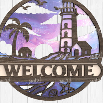 Intra απο ξύλο plywood 3mm-4mm πάχος – Ocean Welcome Sign Bundle Cut Laser Δίασταση  40x30 cm INTRAFABR-123114748 - Image 3