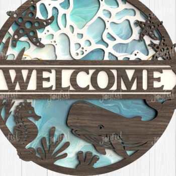 Intra απο ξύλο plywood 3mm-4mm πάχος – Ocean Welcome Sign Bundle Cut Laser Δίασταση  40x30 cm INTRAFABR-123114748 - Image 5