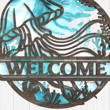 Intra απο ξύλο plywood 3mm-4mm πάχος – Ocean Welcome Sign Bundle Cut Laser Δίασταση  40x30 cm INTRAFABR-123114748 - Image 6