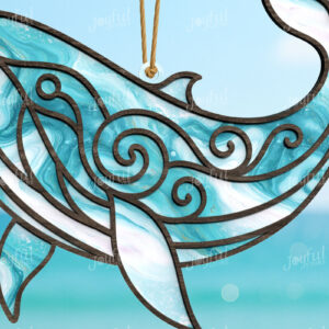 Intra απο ξύλο plywood 3mm-4mm πάχος – Ocean Whale Suncatcher Δίασταση  20x20 cm INTRAFABR-123025391