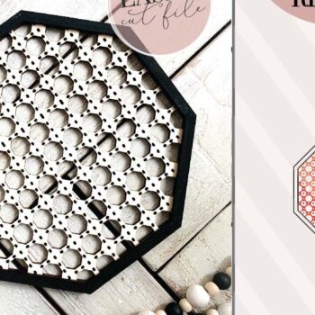 Intra απο ξύλο plywood 3mm-4mm πάχος – Octagon, Rattan Frame Δίασταση 45x45 cm INTRAFABR-70685267 - Image 1