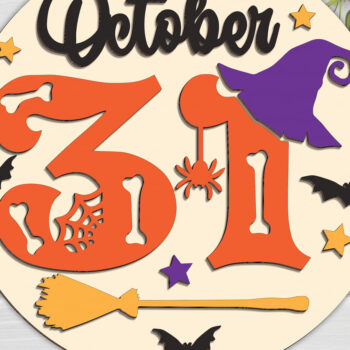 Intra απο ξύλο plywood 3mm-4mm πάχος – 31 Οκτωβρίου Witch Door Sign Δίασταση  40x30 cm INTRAFABR-102202751 - Image 1