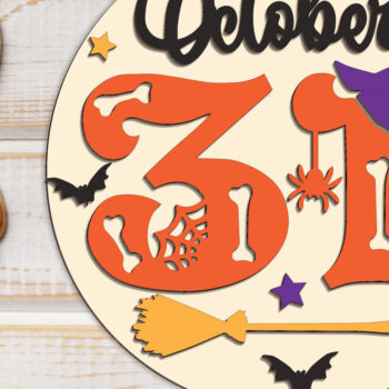 Intra απο ξύλο plywood 3mm-4mm πάχος – 31 Οκτωβρίου Witch Door Sign Δίασταση  40x30 cm INTRAFABR-102202751 - Image 2