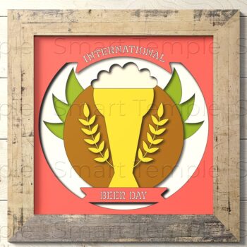 Intra απο ξύλο plywood 3mm-4mm πάχος – October Fest Shadow Box, Beer Δίασταση  20x20 cm INTRAFABR-76995294 - Image 1