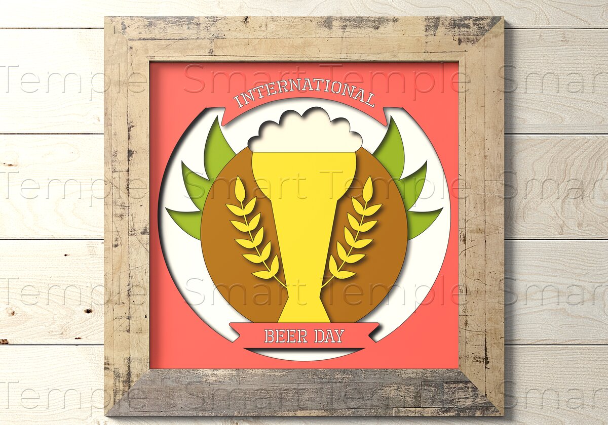 Intra απο ξύλο plywood 3mm-4mm πάχος – October Fest Shadow Box, Beer Δίασταση  20x20 cm INTRAFABR-76995294