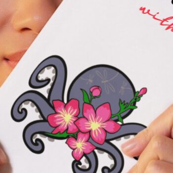 Intra απο ξύλο plywood 3mm-4mm πάχος – Octopus and Flowers Multilayers Δίασταση  20x20 cm INTRAFABR-97985224 - Image 7