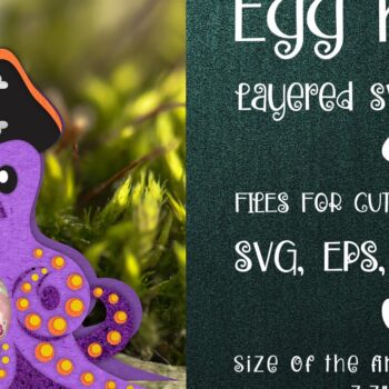 Intra απο ξύλο plywood 3mm-4mm πάχος – Χταπόδι - Πρότυπο θήκης αυγών σοκολάτας Δίασταση 20x20 cm INTRAFABR-9766710 - Image 1