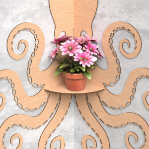 Intra απο ξύλο plywood 3mm-4mm πάχος – Τοίχος κοπής με λέιζερ γωνιακό χταπόδι Δίασταση 20x20 cm INTRAFABR-119036111