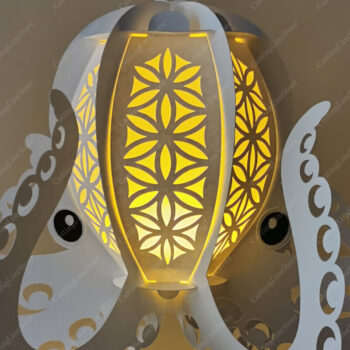 Intra απο ξύλο plywood 3mm-4mm πάχος – Χταπόδι Κρεμαστό Χάρτινο Φανάρι Δίασταση  20x20 cm INTRAFABR-101752992 - Image 1