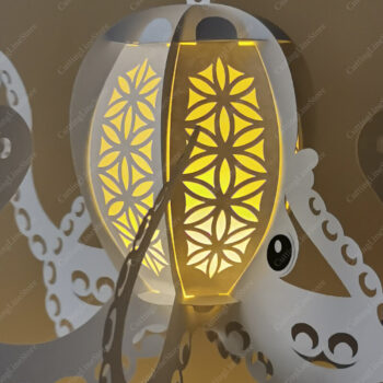 Intra απο ξύλο plywood 3mm-4mm πάχος – Χταπόδι Κρεμαστό Χάρτινο Φανάρι Δίασταση  20x20 cm INTRAFABR-101752992 - Image 2