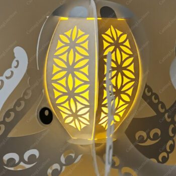 Intra απο ξύλο plywood 3mm-4mm πάχος – Χταπόδι Κρεμαστό Χάρτινο Φανάρι Δίασταση  20x20 cm INTRAFABR-101752992 - Image 3