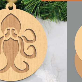 Intra απο ξύλο plywood 3mm-4mm πάχος – Στολίδι με χταπόδι με λέιζερ Δίασταση  20x20 cm INTRAFABR-106024370 - Image 1