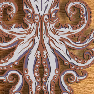 Intra απο ξύλο plywood 3mm-4mm πάχος – Octopus Multilayer/3D Octopus/Paper/ Δίασταση  20x20 cm INTRAFABR-76629484