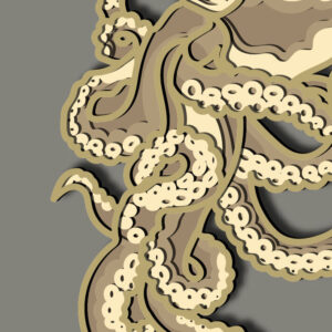 Intra απο ξύλο plywood 3mm-4mm πάχος – Octopus Multilayer/3D Octopus/Paper Δίασταση  20x20 cm INTRAFABR-66883292