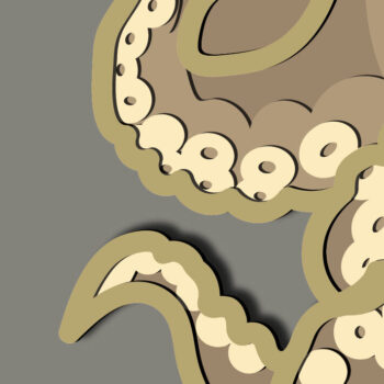 Intra απο ξύλο plywood 3mm-4mm πάχος – Octopus Multilayer/3D Octopus/Paper Δίασταση  20x20 cm INTRAFABR-66883292 - Image 4