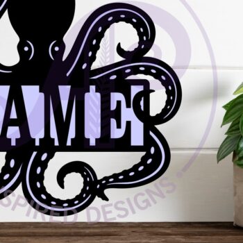 Intra απο ξύλο plywood 3mm-4mm πάχος – Αρχείο κοπής με λέιζερ Name Octopus Δίασταση  20x20 cm INTRAFABR-109631277 - Image 2