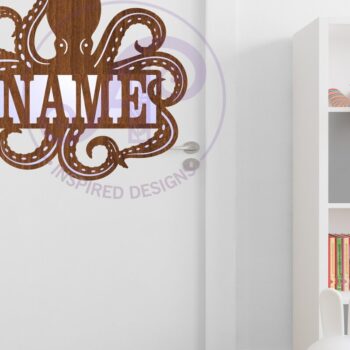 Intra απο ξύλο plywood 3mm-4mm πάχος – Αρχείο κοπής με λέιζερ Name Octopus Δίασταση  20x20 cm INTRAFABR-109631277 - Image 3