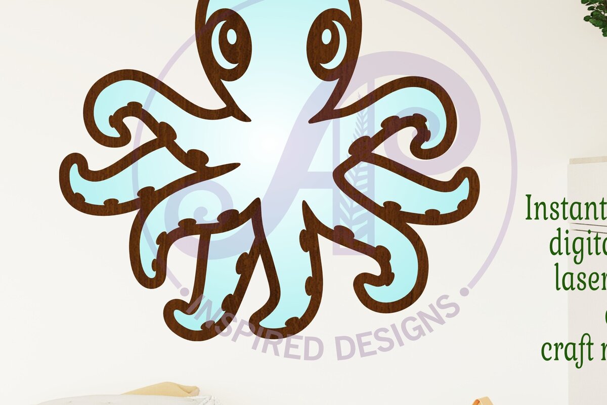 Intra απο ξύλο plywood 3mm-4mm πάχος – Τοίχο κοπής με λέιζερ με χταπόδι δύο στρώσεων Δίασταση  20x20 cm INTRAFABR-115336251