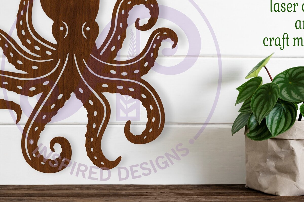 Intra απο ξύλο plywood 3mm-4mm πάχος – Επιγραφή Octopus Wall Art, Αρχείο. Διάνυσμα Δίασταση  40x30 cm INTRAFABR-109841043