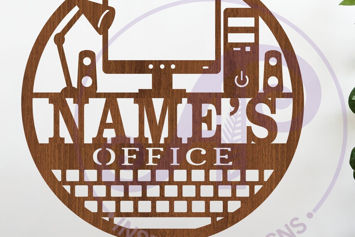 Intra απο ξύλο plywood 3mm-4mm πάχος – Ονομασία υπολογιστή γραφείου Wall Art Sign, Δίασταση  40x30 cm INTRAFABR-120530094