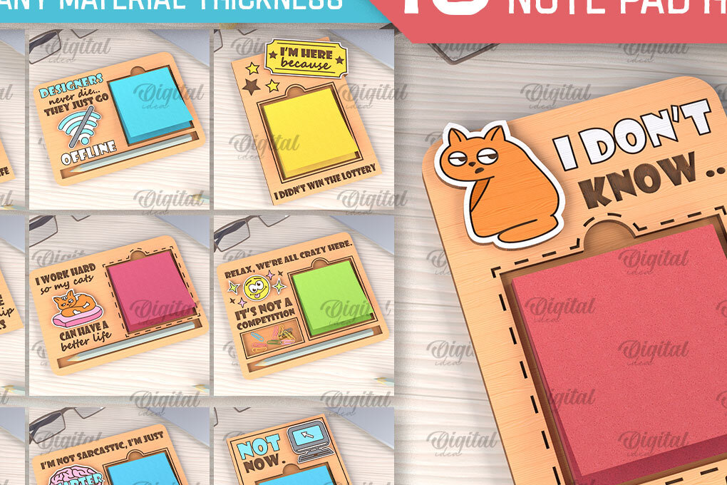 Intra απο ξύλο plywood 3mm-4mm πάχος – θήκη για κολλώδη σημειωματάρια γραφείου Δίασταση  20x20 cm INTRAFABR-102848460