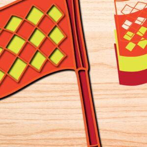 Intra απο ξύλο plywood 3mm-4mm πάχος – Offside Flag Multilayer Cut Mandala Δίασταση  20x20 cm INTRAFABR-25426583