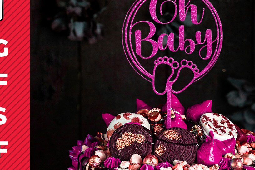 Intra απο ξύλο plywood 3mm-4mm πάχος – Ω μωρό | Baby Shower Cake Topper Δίασταση  20x20 cm INTRAFABR-29155036